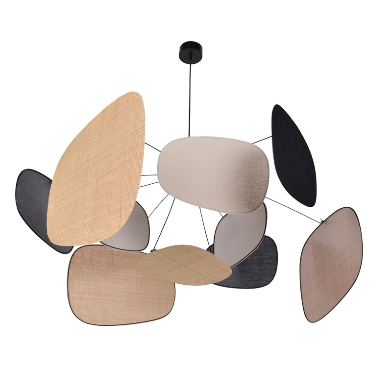 Suspension Screen lin bouleau-raphia-lin noir L déstockage - Image 6