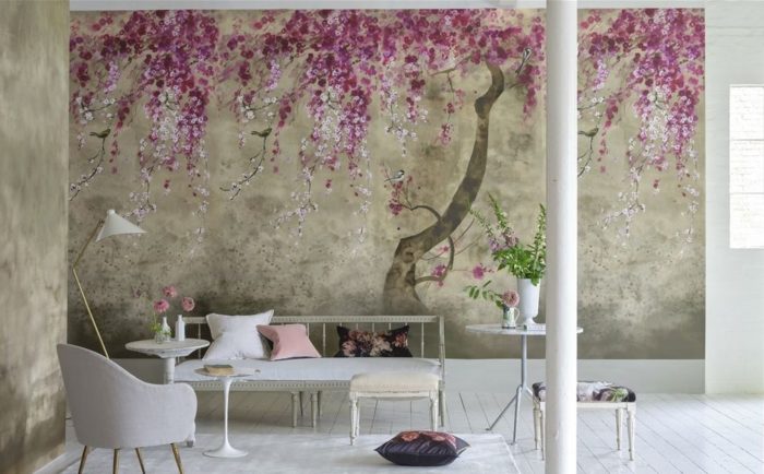 Papier Peint Designers-Guild SHINSHA SCENE BLOSSOM – Image 4