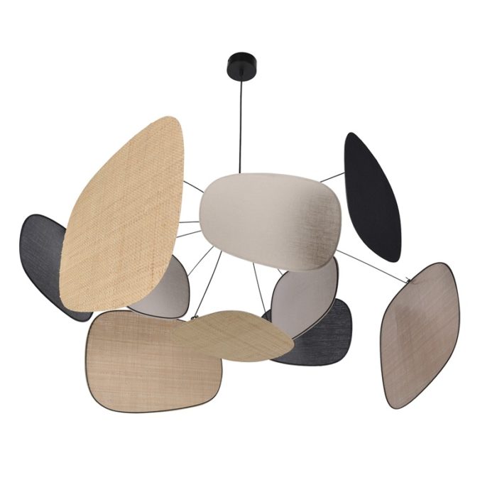 Suspension Screen lin bouleau-raphia-lin noir Xl  Market Set – Image 5